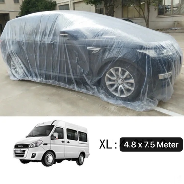 AM-73 Size XL Sarung Mobil Penutup Mobil Waterproof Cover Car Plastik Bening Transparan Tahan Air Tahan Debu