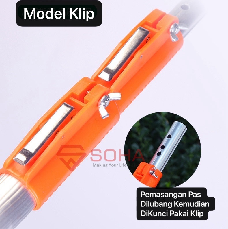 PCK-18 3 Meter Alat Tongkat Teleskopik Tree Pruner Bisa Pasang Gergaji / Gunting Tali Pemotong Ranting