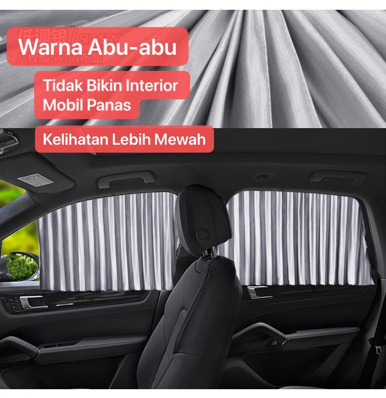 AM-10 Warna Abu Tirai Gorden Jendela Kaca Mobil Sunshield Sun Shades Car Magnet Window Sun Shades 4 pcs Anti Panas UV Universal Mobil Daihatsu Toyota