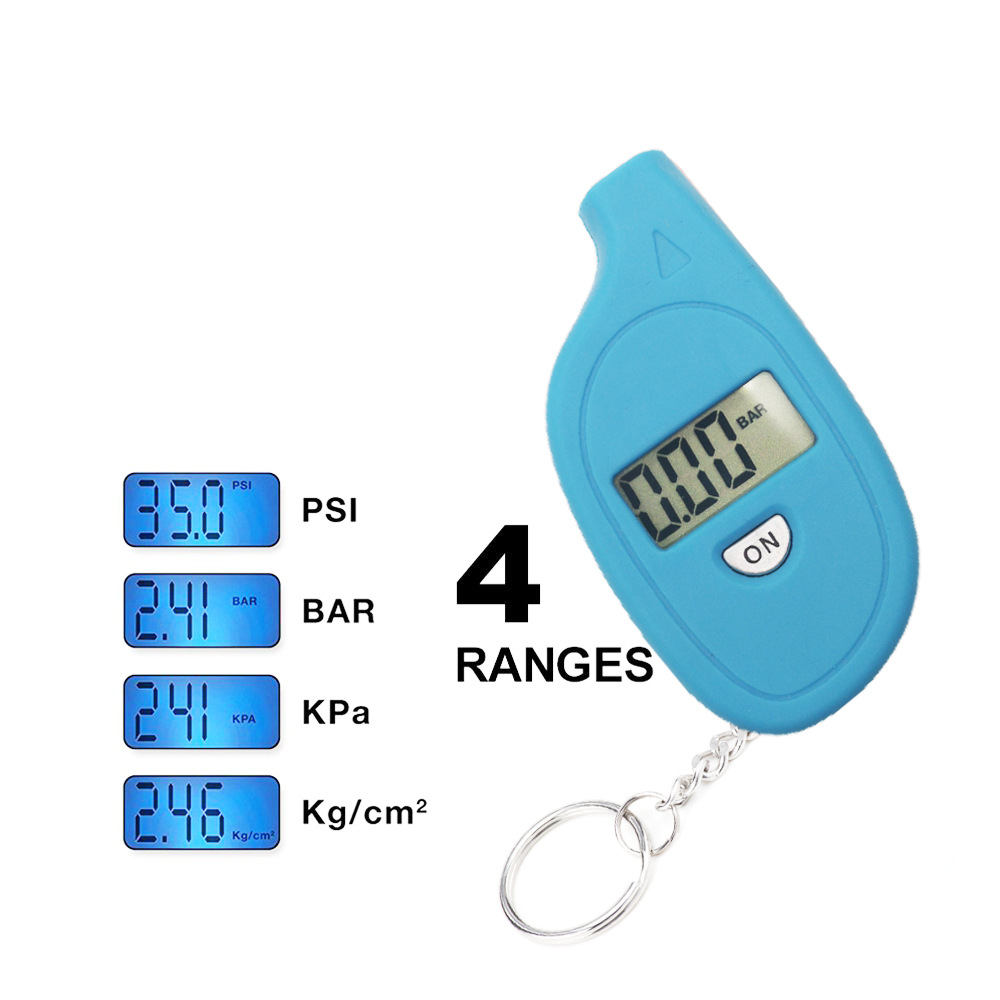 AM-78 Biru Alat Ukur Pengukur Tekanan Angin Ban Motor Mobil Digital Tire Pressure Gauge Design Gantungan Kunci